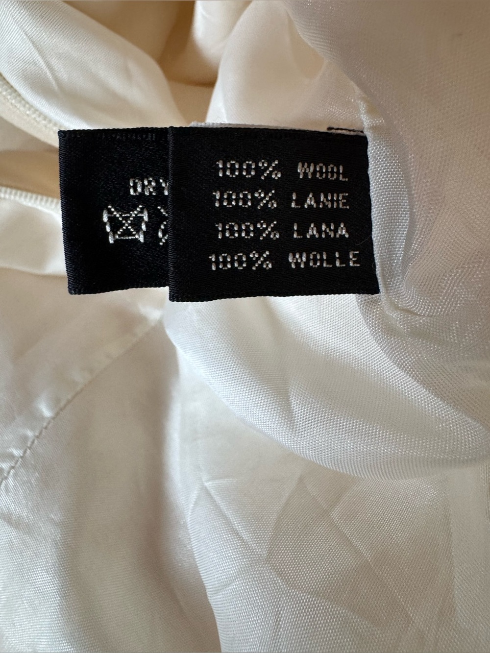 Vintage Ralph Lauren Black Label Wool Wide Leg Butter Cream Ivory Lined Pants - Picture 7 of 8
